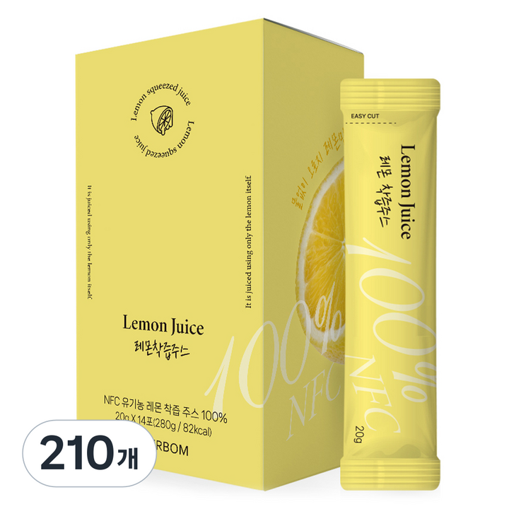 에버봄 레몬 착즙 주스, 20g, 210개