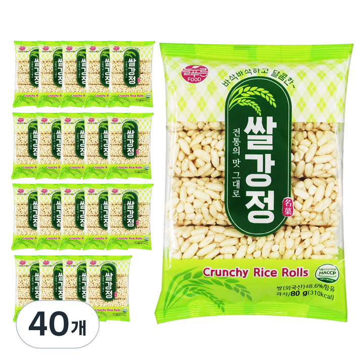 늘푸른식품 쌀강정, 80g, 40개