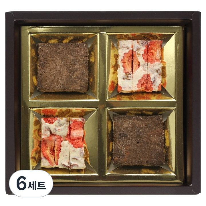 몽샹82 스윗러브 쫀득쿠키 4종 세트 110g + 쇼핑백, 6세트