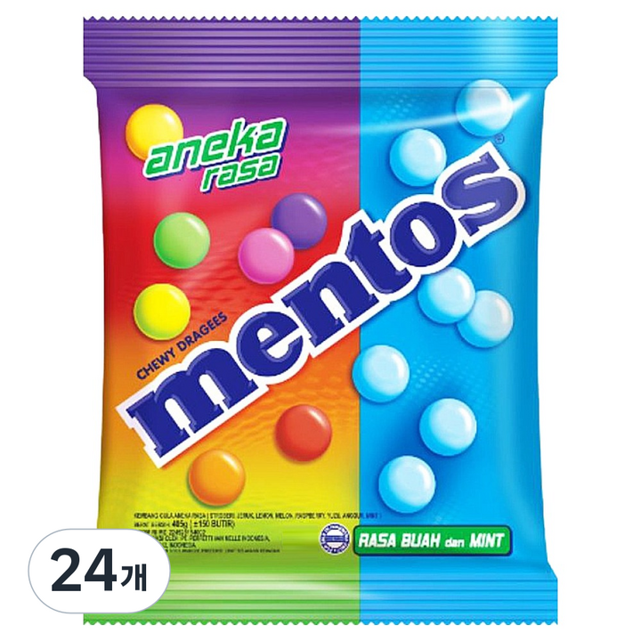 멘토스 8가지맛 프루티 앤 민트 캔디, 405g, 24개