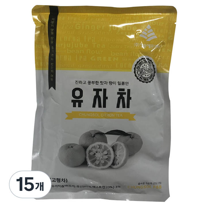 청솔 유자차, 900g, 1개입, 15개