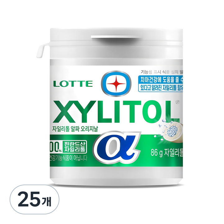 롯데자일리톨 알파 오리지날, 86g, 25개