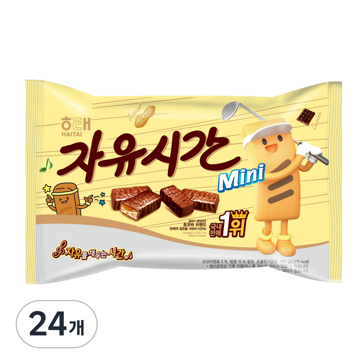 자유시간 미니 초콜릿, 500g, 24개