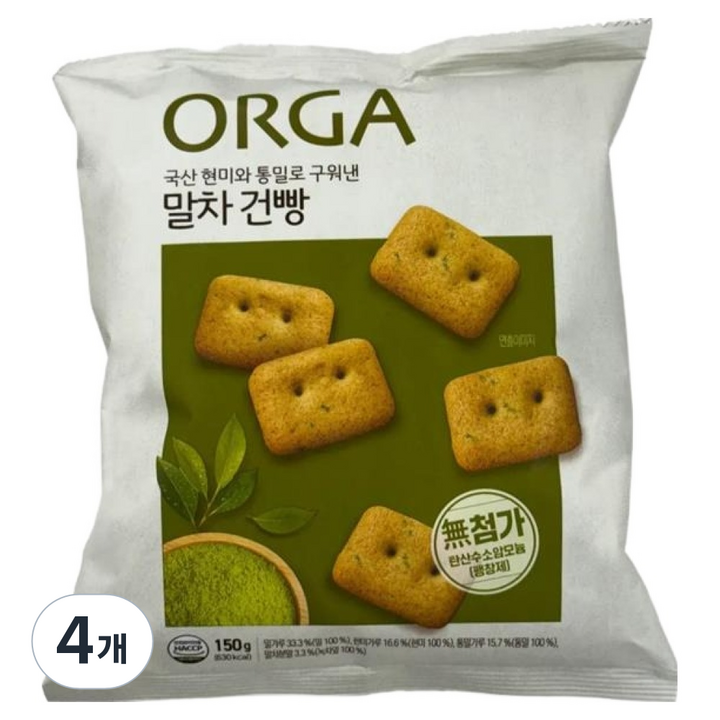 올가홀푸드 말차 건빵, 150g, 4개