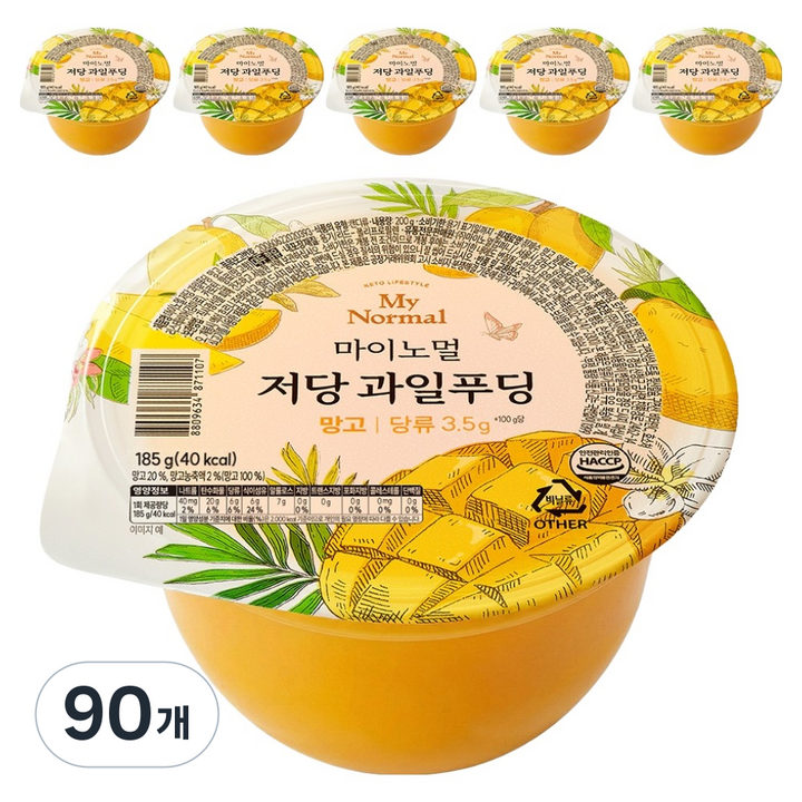 마이노멀 저당 과일푸딩 망고, 185g, 90개