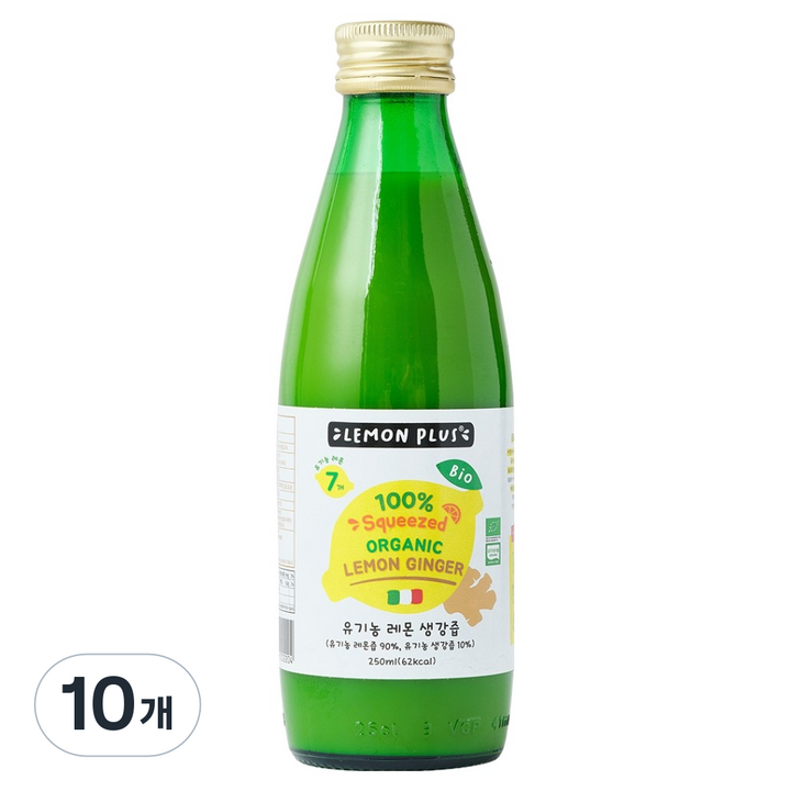 레몬플러스 유기농 레몬플러스 레몬 생강즙, 10개, 250ml