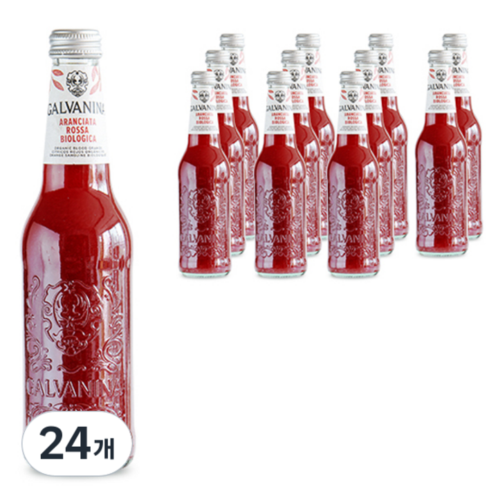 갈바니나 유기농 블러드오렌지 소다수, 24개, 355ml