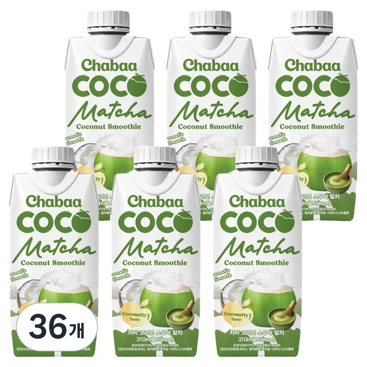 차바 코코넛 스무디 말차, 36개, 310ml
