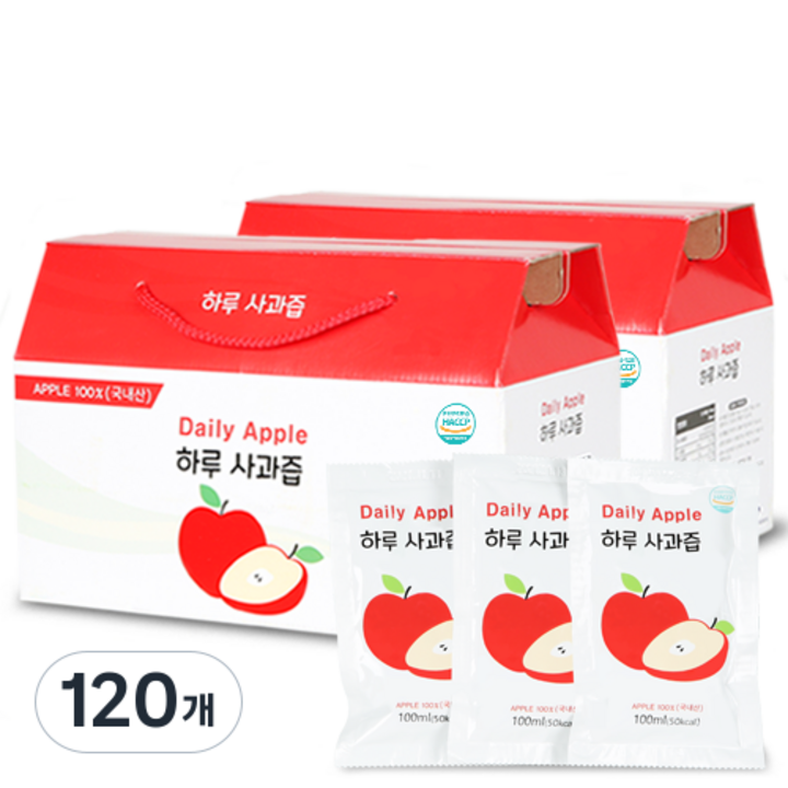 하루건강 생 사과즙, 100g, 120개
