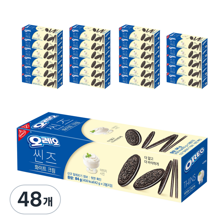 오레오 씬즈 화이트 크림, 84g, 48개