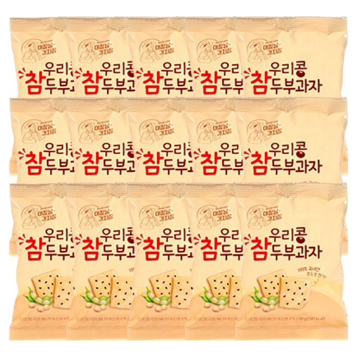 이장님과자점 우리콩 참 두부과자, 50g, 15개