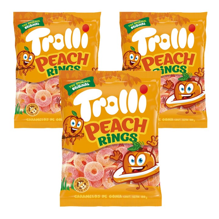트롤리 피치링스 젤리, 100g, 3개