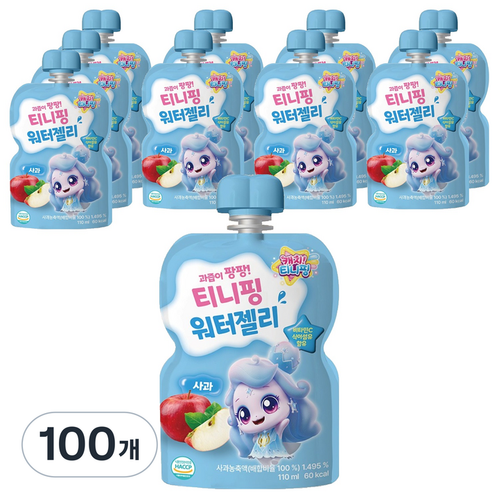 티니핑 워터젤리 사과, 110ml, 100개