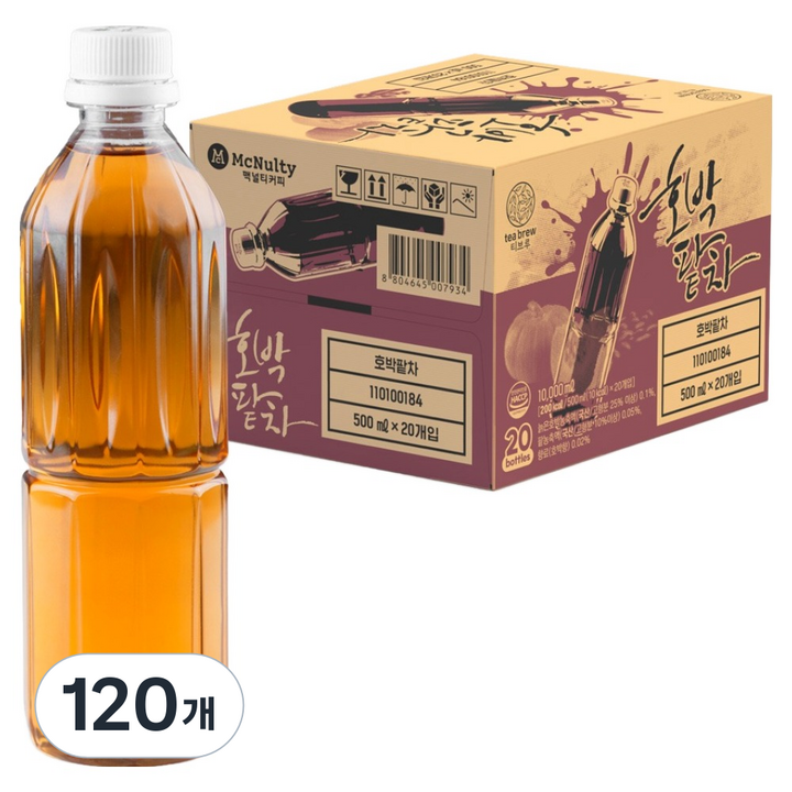 맥널티커피 티브루 호박팥차 무라벨, 120개, 500ml