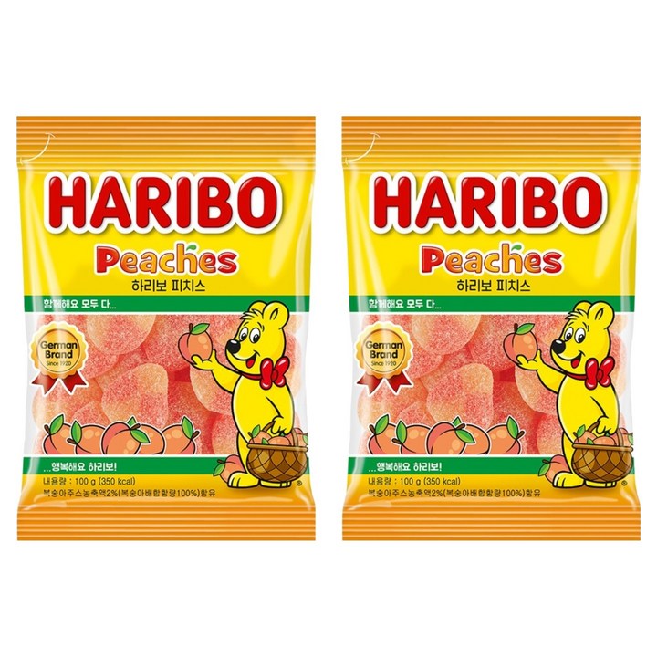 하리보 피치스 젤리, 100g, 2개