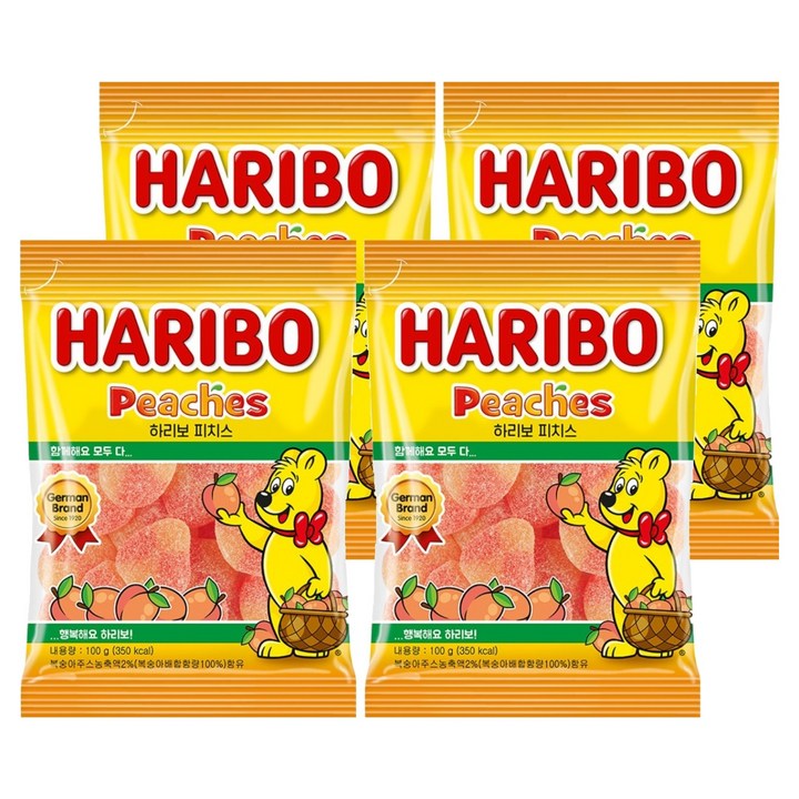 하리보 피치스 젤리, 100g, 4개