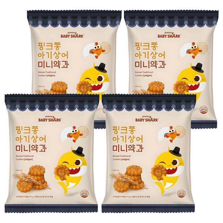 핑크퐁 아기상어 미니약과, 375g, 4개