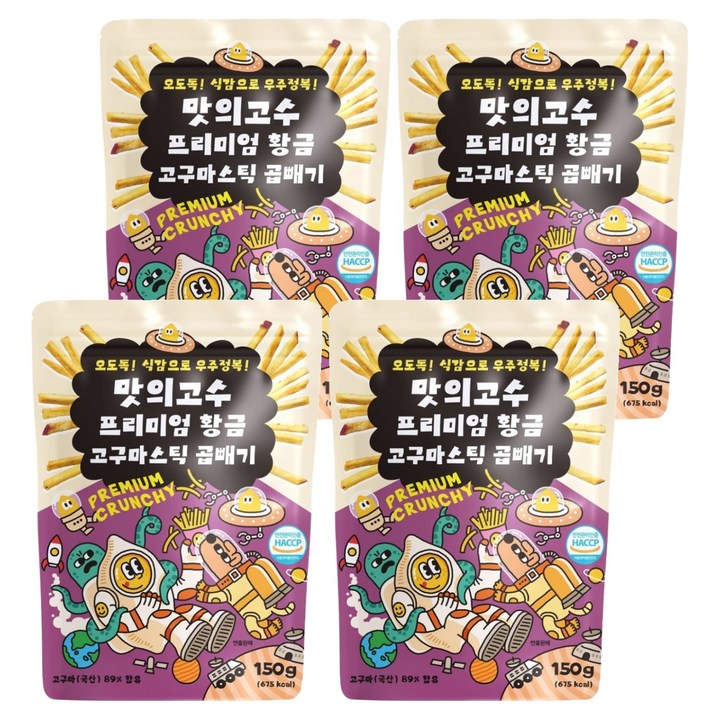 맛의고수 프리미엄 황금 고구마스틱, 150g, 4개
