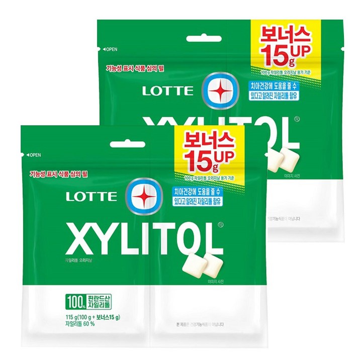 롯데자일리톨 오리지날 리필, 105g, 2개