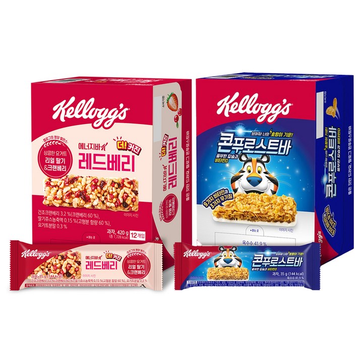 켈로그 콘푸로스트바 35g 12p + 레드베리 에너지바 25g 12p, 1세트, 420g