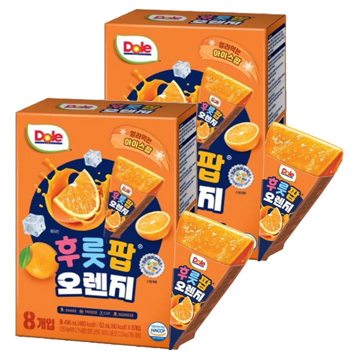 돌 후룻팝 오렌지, 62ml, 16개