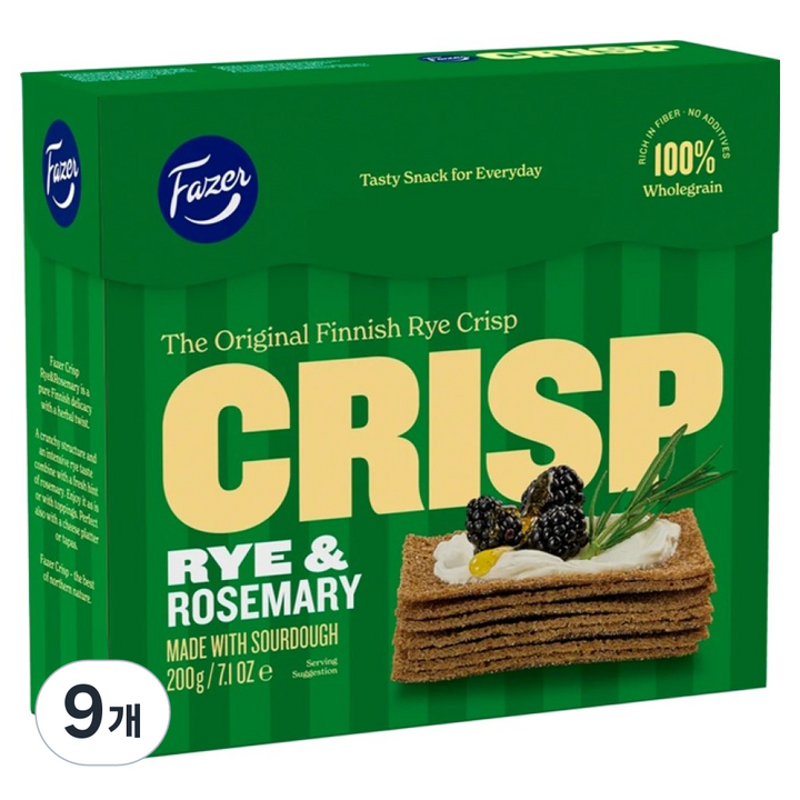 파제르 크리스프브래드 로즈마리, 200g, 9개