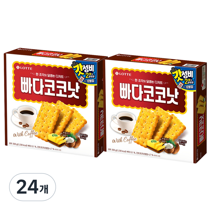 롯데웰푸드 빠다코코낫 오리지날, 600g, 24개