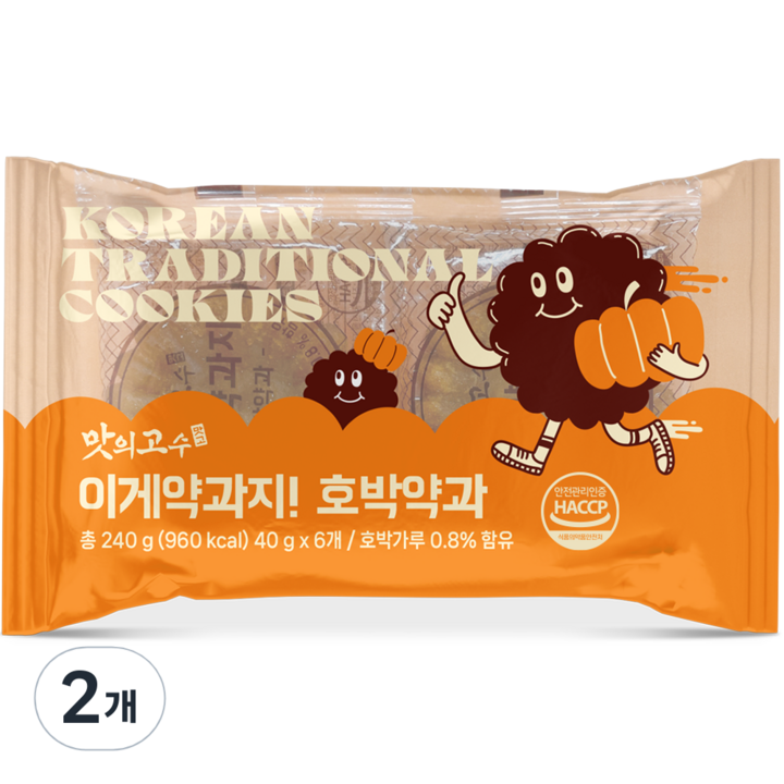 맛의고수 이게약과지 호박약과 6p, 240g, 2개