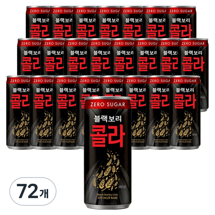 하이트진로 블랙보리콜라, 72개, 210ml