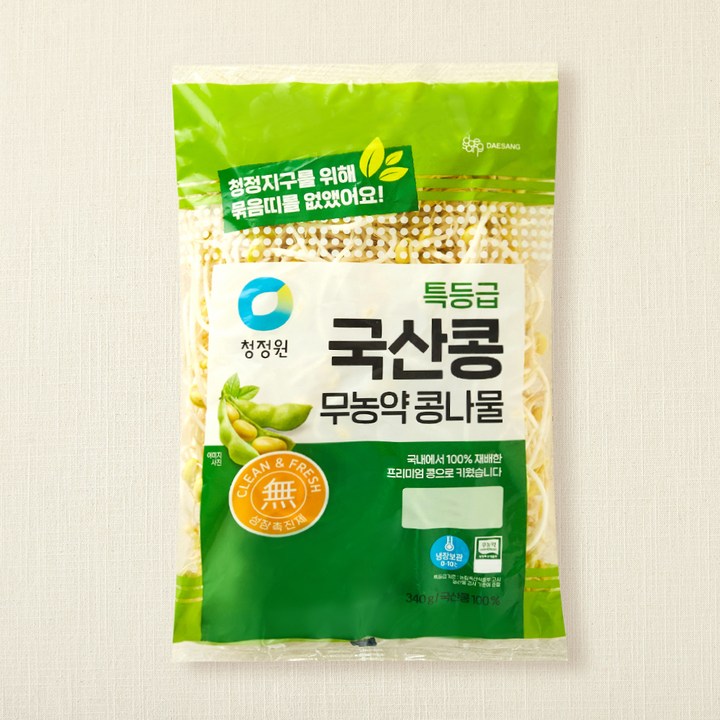 청정원 특등급 국산콩 무농약 콩나물, 340g, 1개