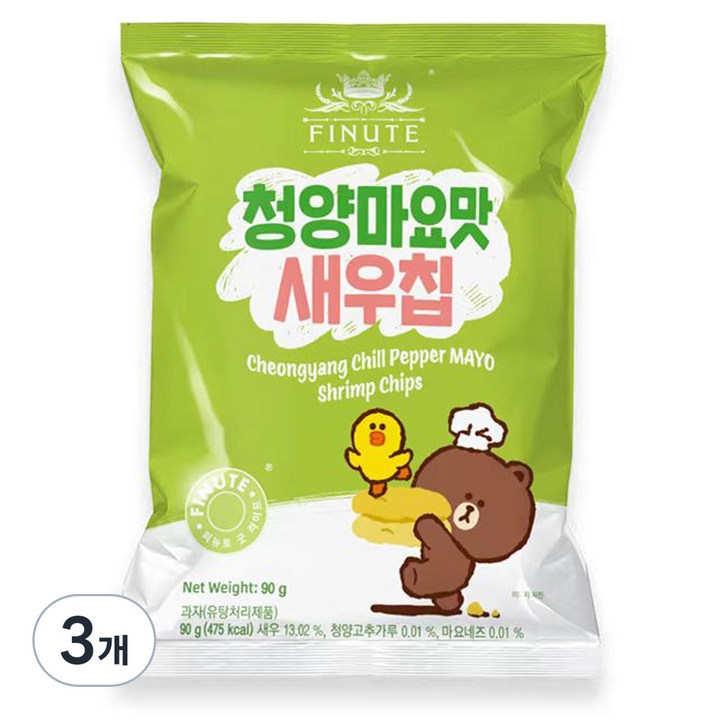 피뉴트 청양마요맛 새우칩, 90g, 3개
