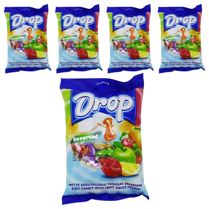 드롭 어소티드 소프트 츄잉캔디 6가지맛, 1kg, 5개