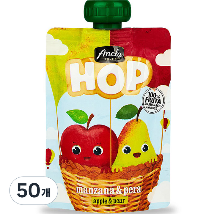 아넬라 HOP 과일 퓨레, 100g, 50개, 혼합맛(사과/사과배)