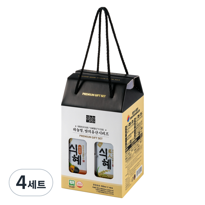 하늘청 명인 식혜 500ml x 2p + 단호박 식혜 500ml x 2p 선물세트, 2L, 4세트