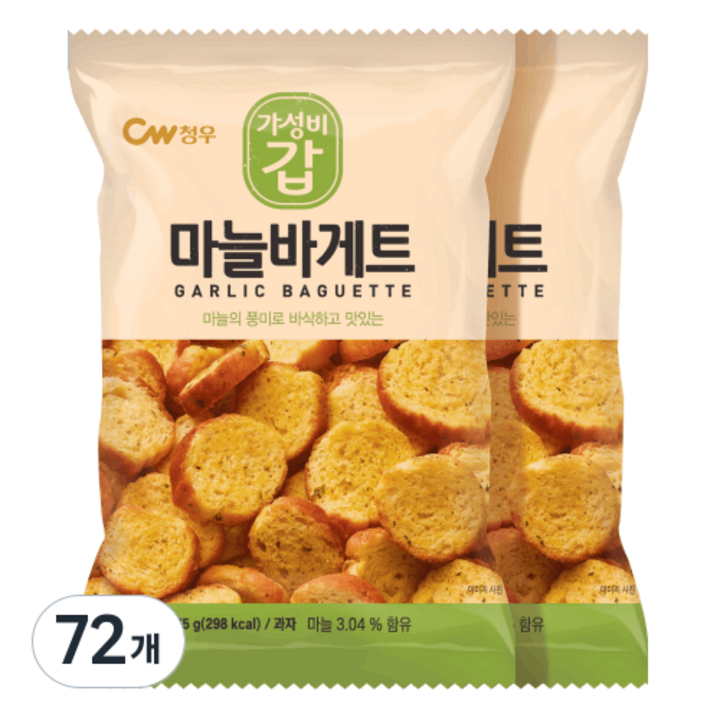 청우식품 마늘바게트, 65g, 72개