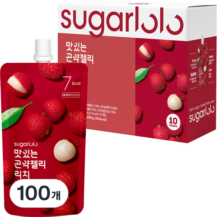 슈가로로 맛있는 곤약젤리 리치, 150g, 100개