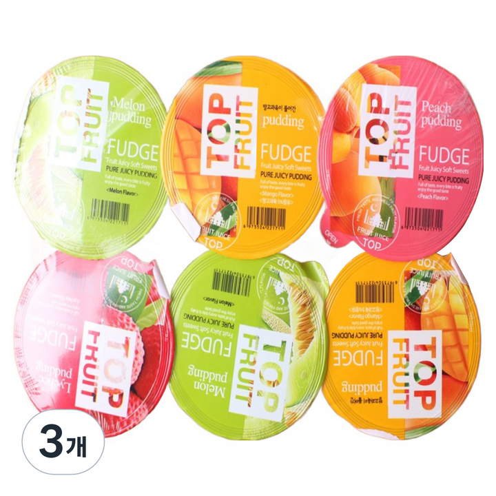 탑플룻 혼합맛 푸딩 6p, 690g, 3개