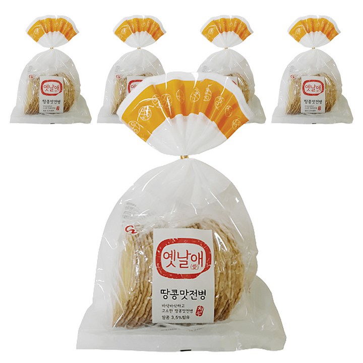 청우식품 옛날애 땅콩 전병, 250g, 5개
