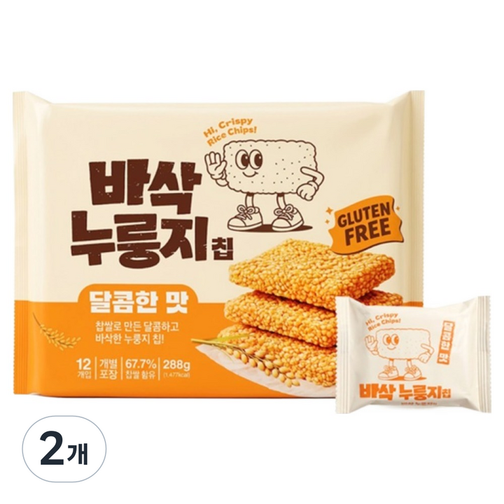 더주 바삭 누룽지칩 달콤한맛 12p, 288g, 2개