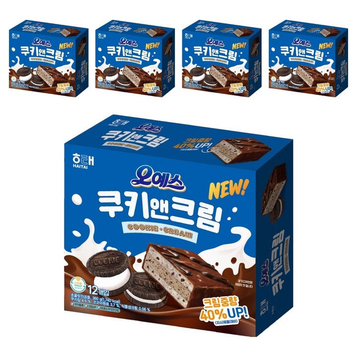 해태제과 오예스 쿠키앤크림, 360g, 5개