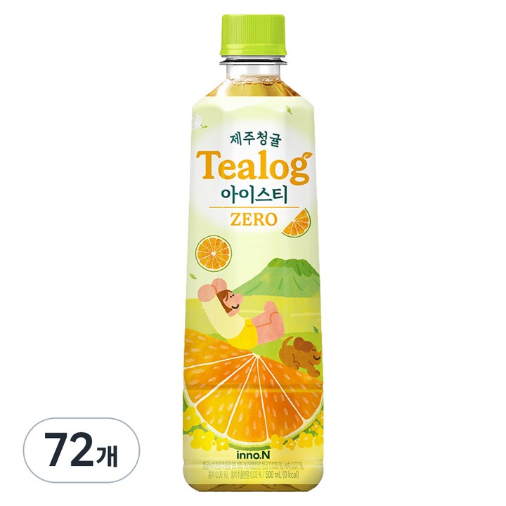 티로그 제주청귤 아이스티 녹차 제로, 72개, 500ml