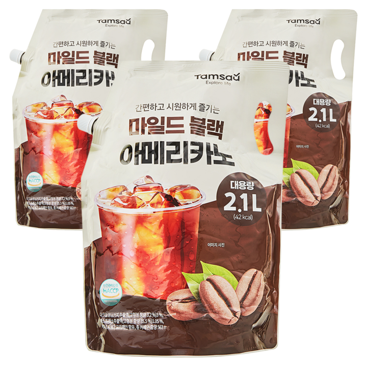 탐사 마일드 블랙 아메리카노, 2.1L, 3개