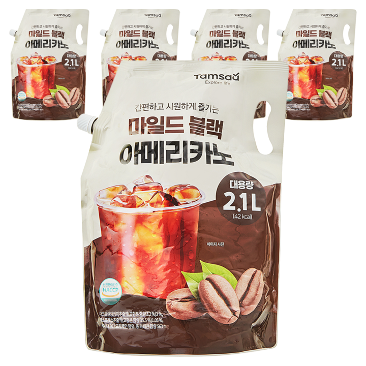탐사 마일드 블랙 아메리카노, 2.1L, 5개