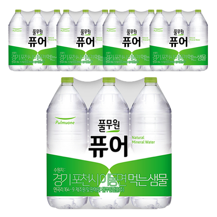 풀무원 퓨어 무라벨 생수, 2L, 30개