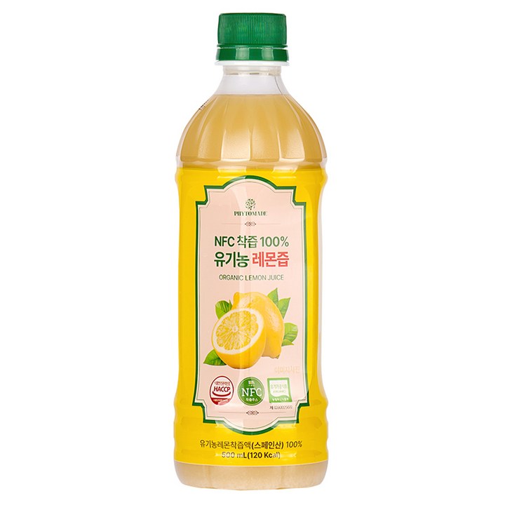 파이토메이드 NFC착즙 100% 유기농 레몬즙, 1개, 500ml
