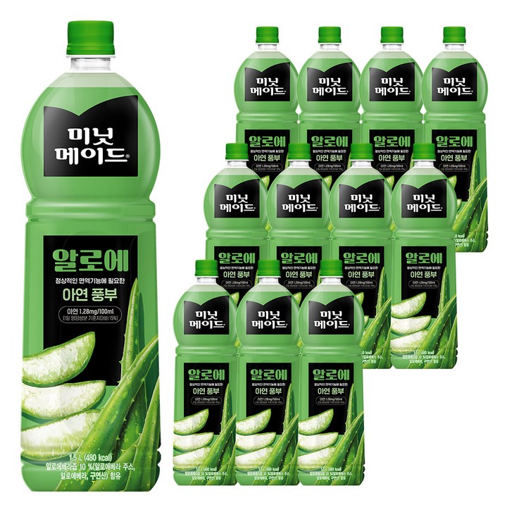 미닛메이드 알로에 주스, 1.5L, 12개