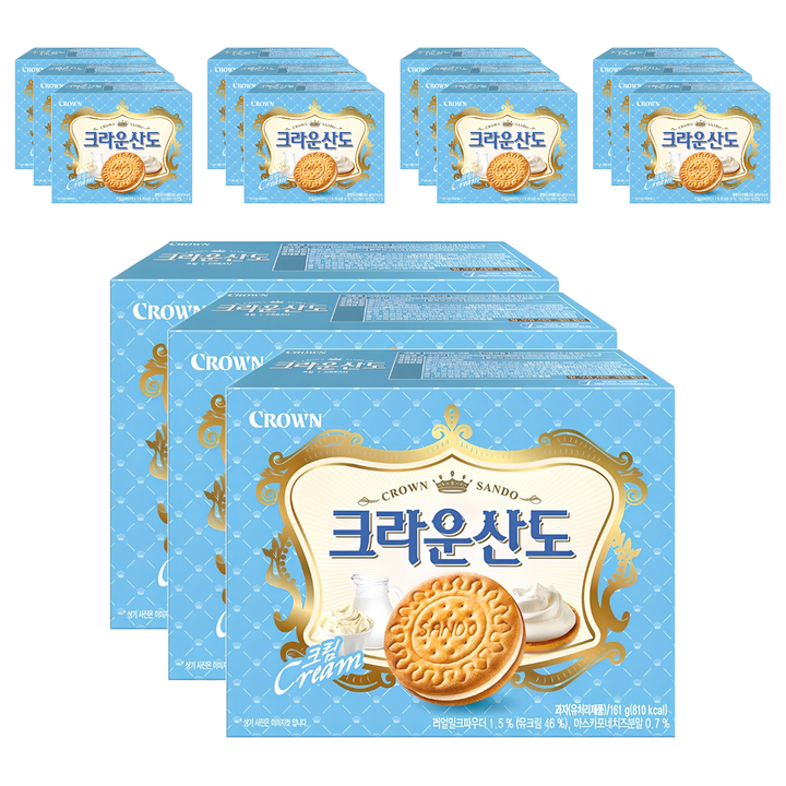 크라운산도 크림, 161g, 15개