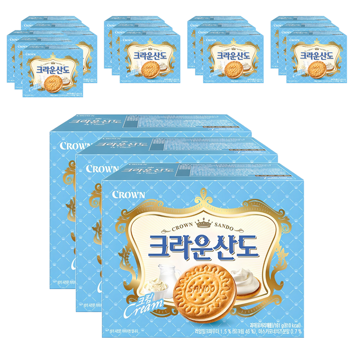 크라운산도 크림, 161g, 18개