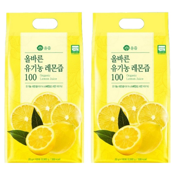 올즙 올바른 유기농 레몬즙 스틱, 20g, 200개
