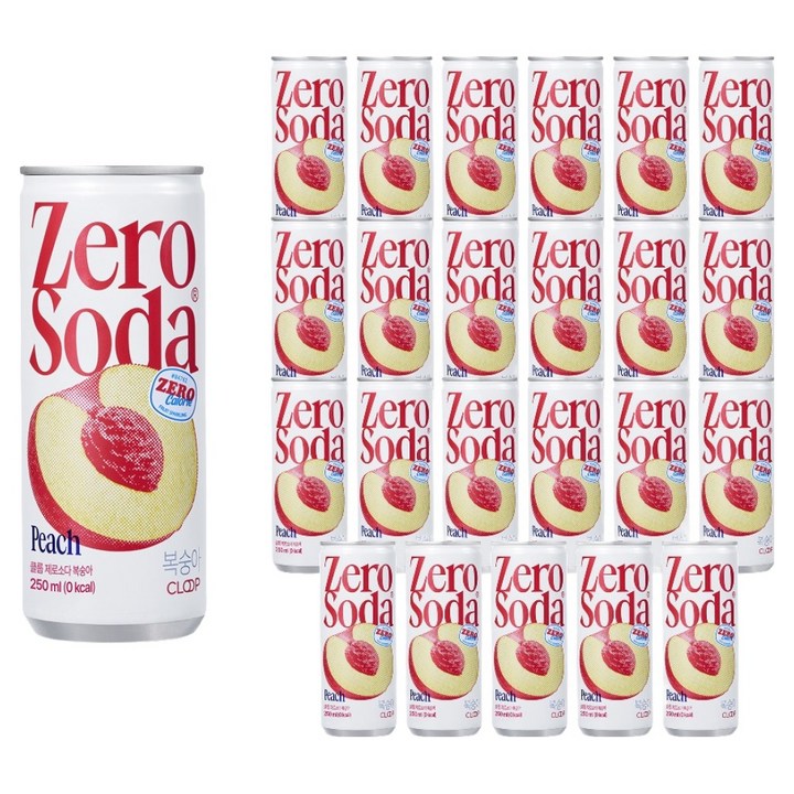 클룹 제로소다 복숭아, 250ml, 24개